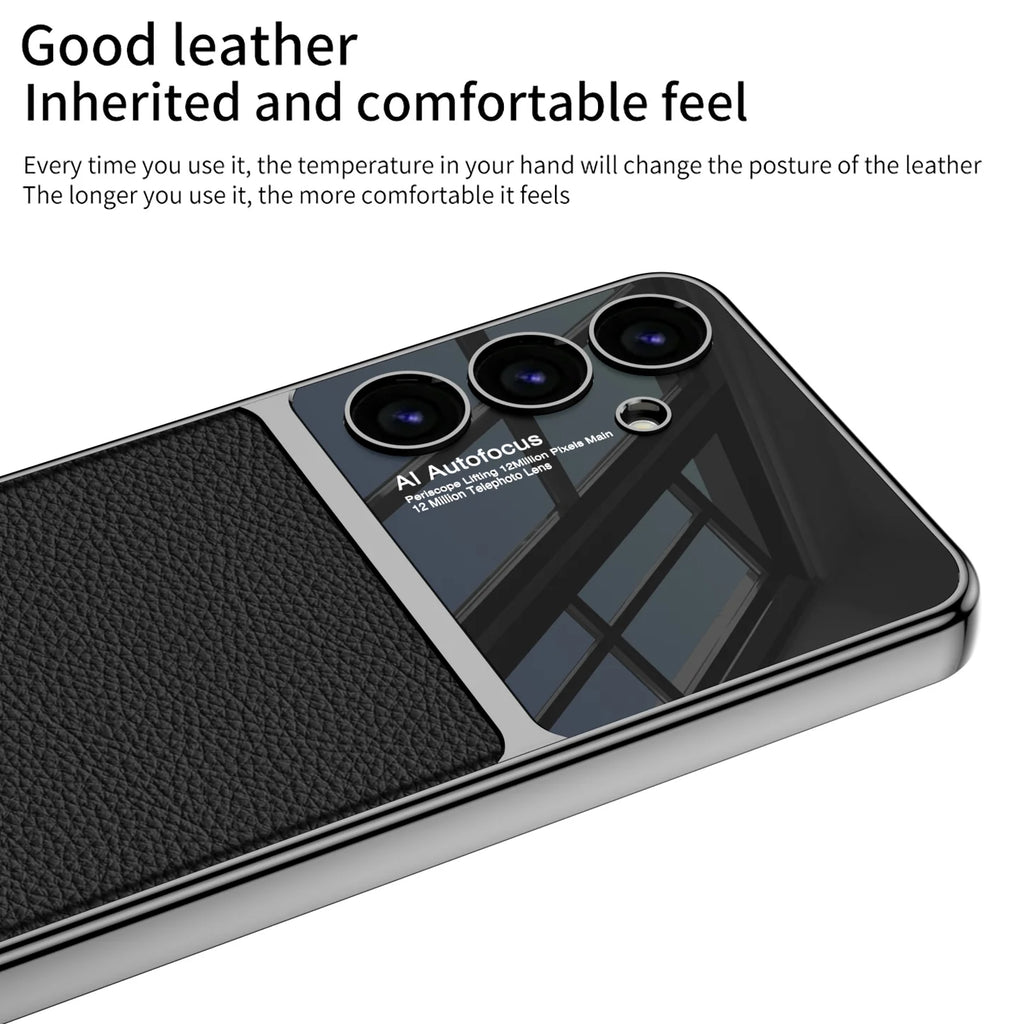 Electroplated PU Leather Shell Case