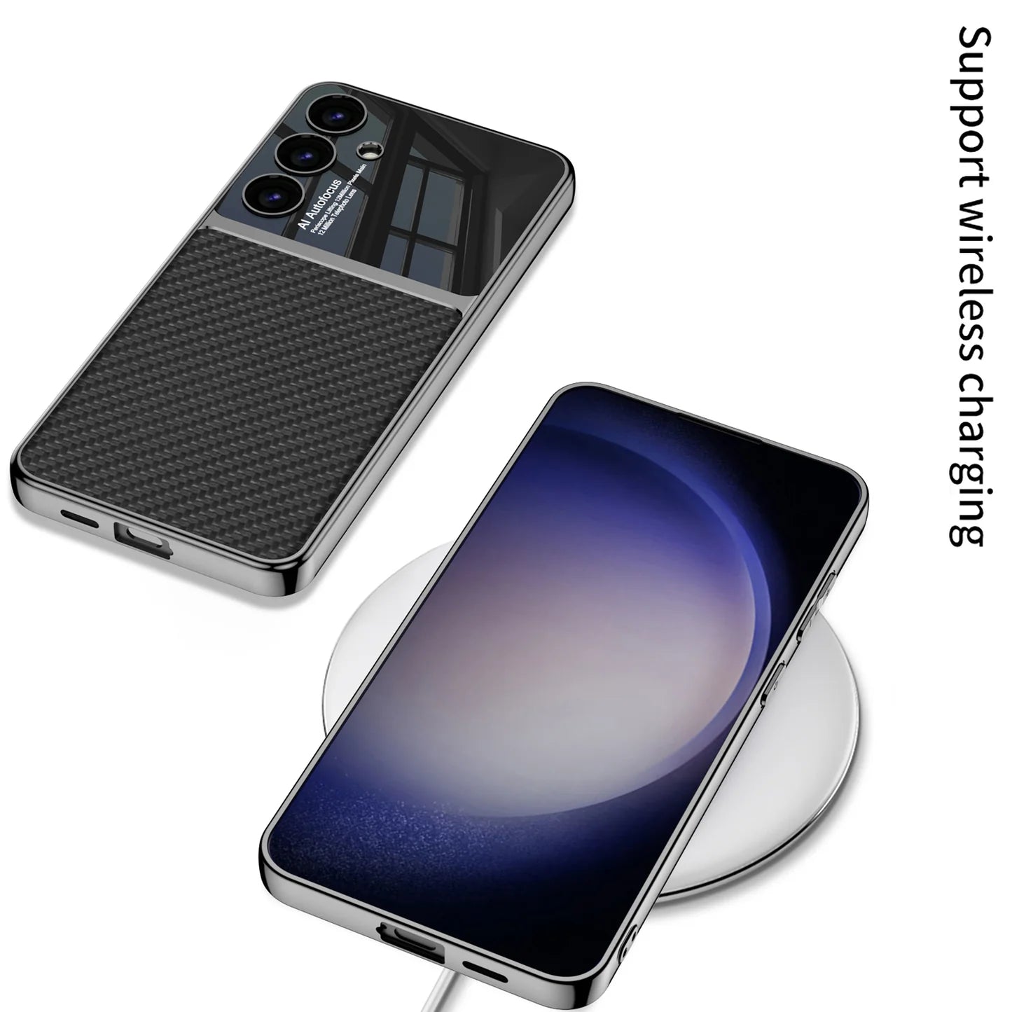Electroplated PU Leather Shell Case