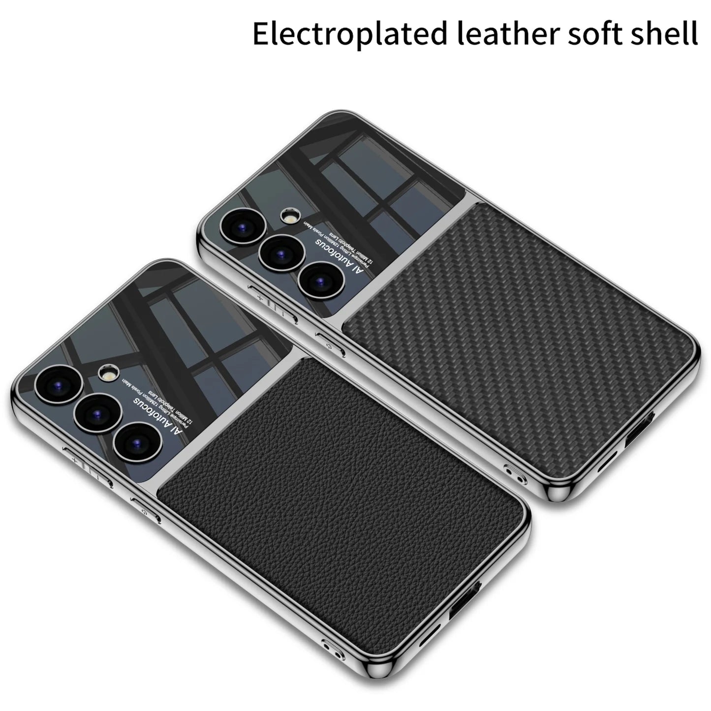 Electroplated PU Leather Shell Case