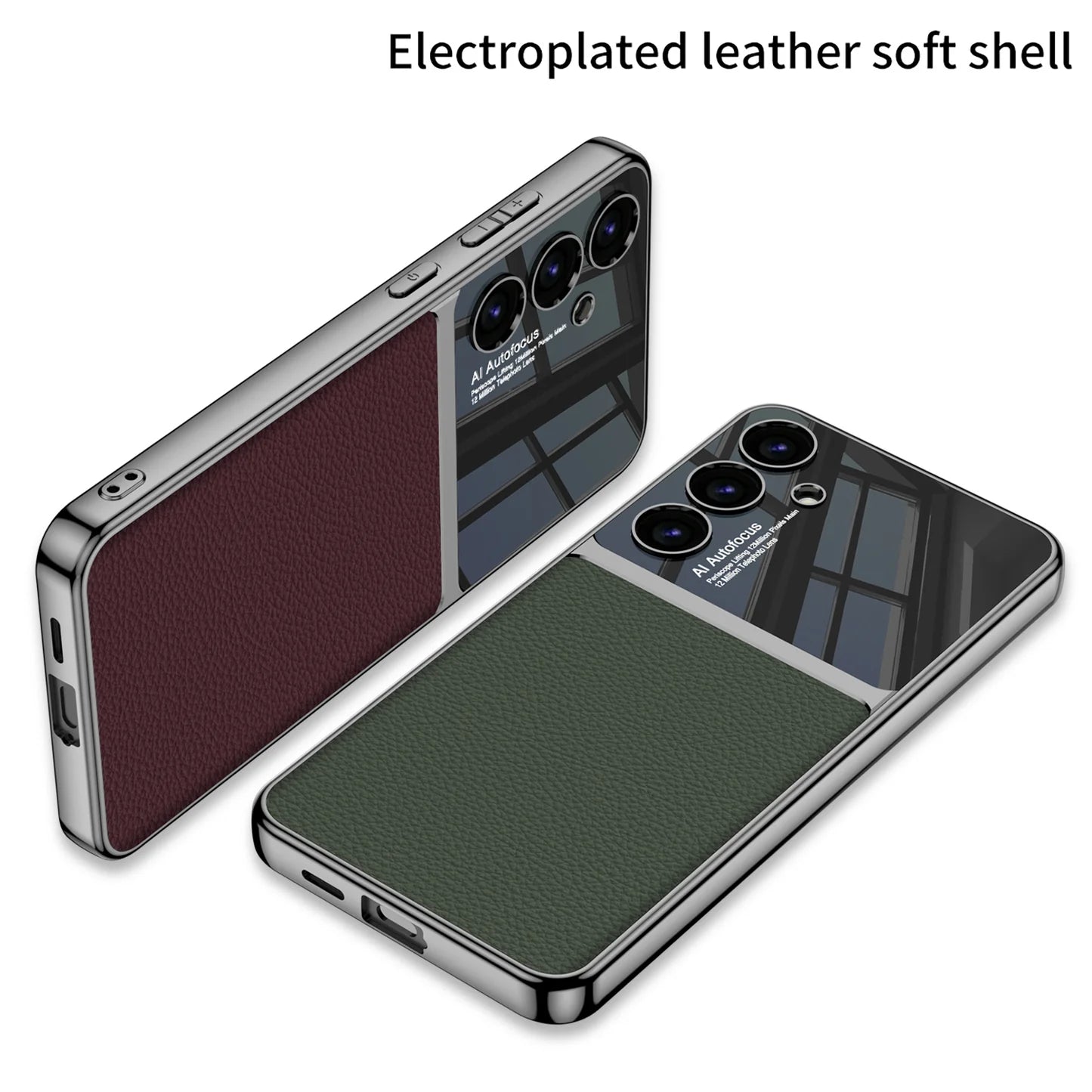 Electroplated PU Leather Shell Case
