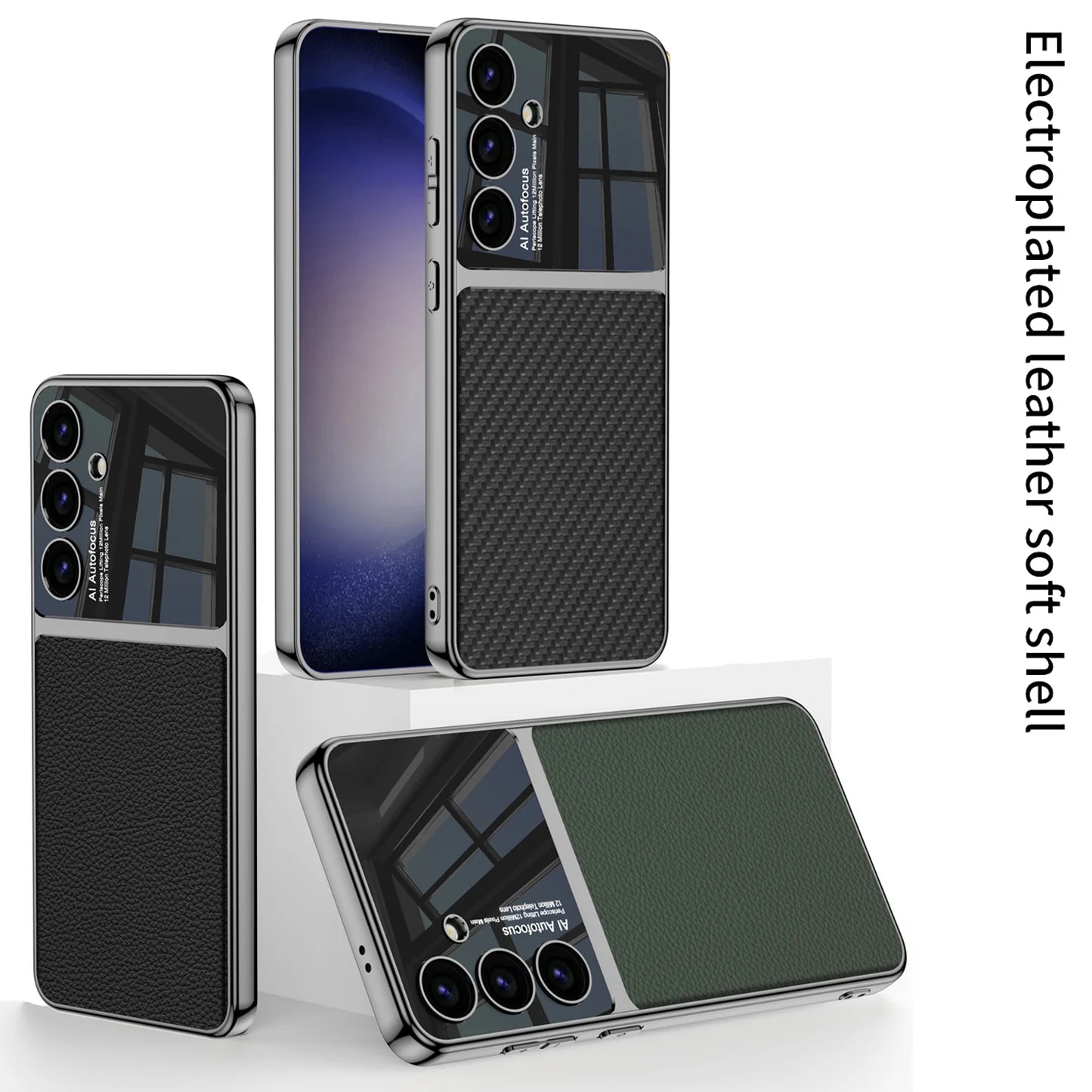 Electroplated PU Leather Shell Case