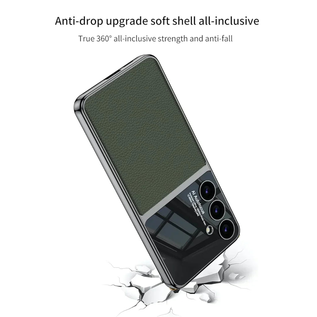 Electroplated PU Leather Shell Case
