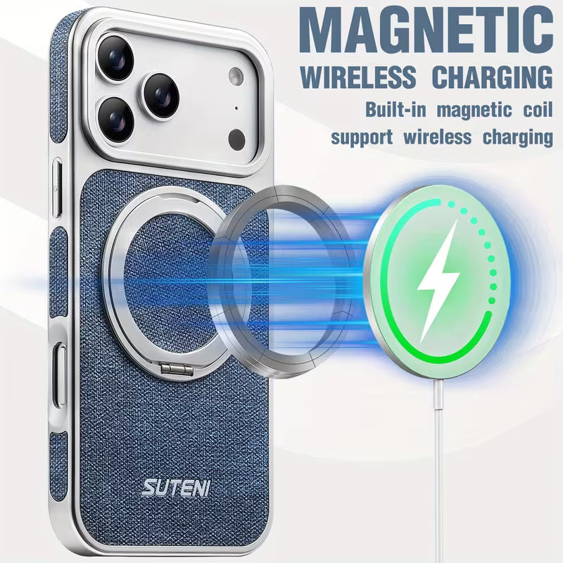 Frosted Leather Magnetic Ring Case