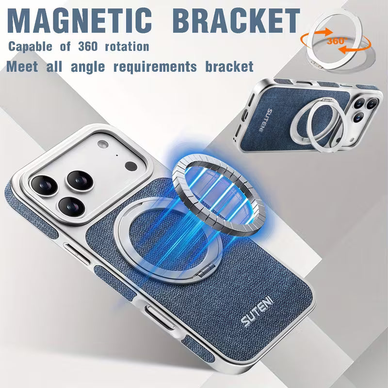 Frosted Leather Magnetic Ring Case