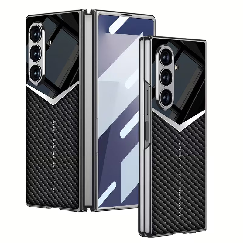 Galaxy Z Fold7 - Electroplated Patchwork Faux Leather Case