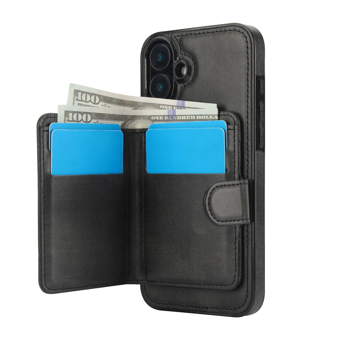 iPhone 16 - Detachable Magsafe Magnetic Wallet Stand Case